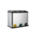Poubelle de cuisine en inox 3 compartiments