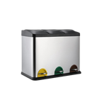Poubelle de cuisine en inox 3 compartiments
