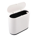 Poubelle blanche à couvercle presse 12L