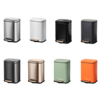 Poubelle rectangulaire en acier inoxydable 13L