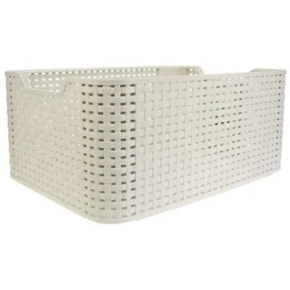 Curver Poubelle à pédale rectangulaire DECOBIN - 65 L Noir / Blanc