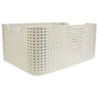 Curver Poubelle à pédale rectangulaire DECOBIN - 65 L Noir / Blanc