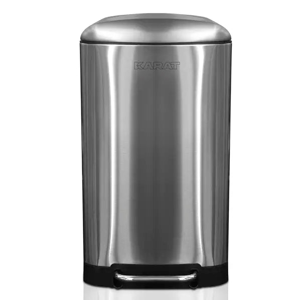 Floordirekt Cubo 30 L Poubelle à Pédale en Acier Inoxydable avec Couvercle à Fermeture Douce et Seau Intérieur Amovible Argent