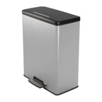 Curver Poubelle à pédale rectangulaire DECOBIN - 65 L Noir / Blanc