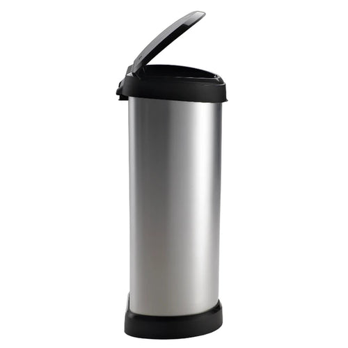 Curver DECO D-SHAPED Poubelle - 40 L Noir / Blanc