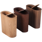 Poubelle en Bois Ovale Moderne