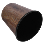 Corbeille ronde design rétro imitation bois 7L