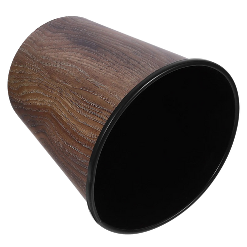 Corbeille ronde design rétro imitation bois 7L