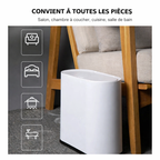 Poubelle blanche à couvercle presse 12L