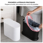 Poubelle blanche à couvercle presse 12L