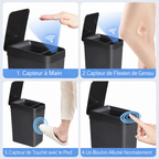 Poubelle rectangulaire automatique sans contact 12L