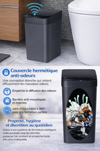 Poubelle rectangulaire automatique sans contact 12L