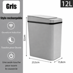 Poubelle rectangulaire automatique sans contact 12L