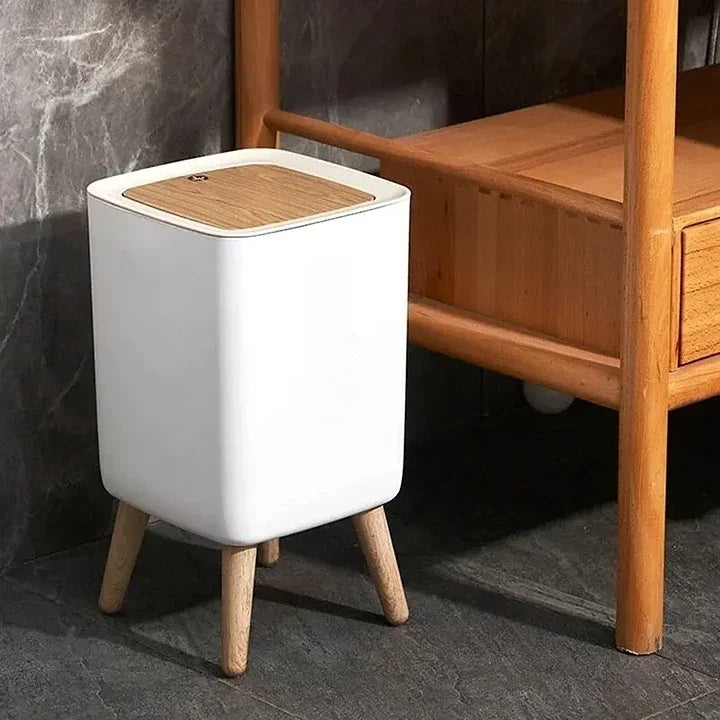 Poubelle à pression sur pied design élégant 10L