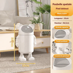 Poubelle design astronaute sur pied