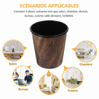 Corbeille ronde design rétro imitation bois 7L