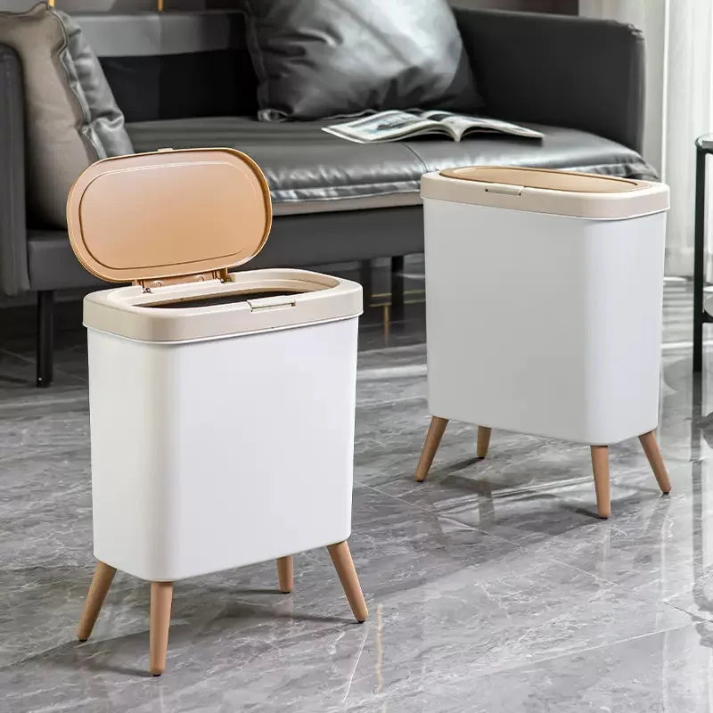 Poubelle rectangulaire avec couvercle à pression design