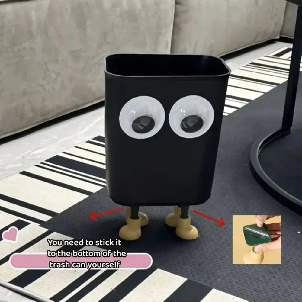 Poubelle originale noire au design ludique 8L