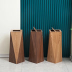 Poubelle Créative Diamant en Bois Moderne