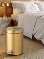 Poubelle salle de bain dorée 5L