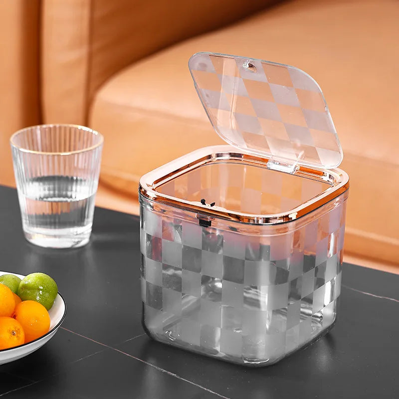 Mini Poubelle Transparente De Bureau