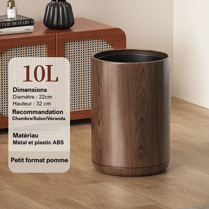 Poubelle design ronde élégante et sans couvercle