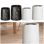 Poubelle ronde sans couvercle en plastique design marbré