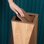 Poubelle Créative Diamant en Bois Moderne