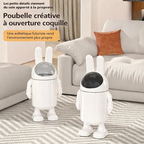 Poubelle design astronaute sur pied