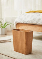 Poubelle rectangulaire en bois au design japonais