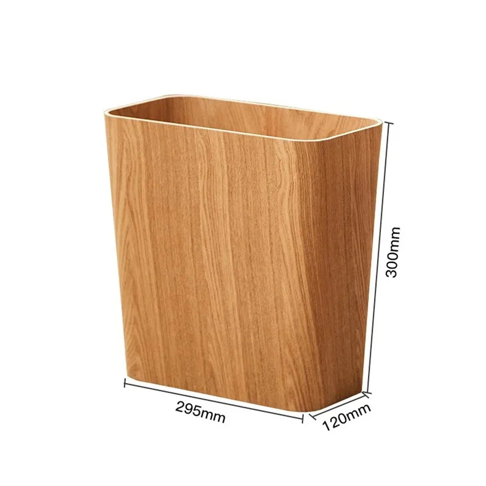 Poubelle rectangulaire en bois au design japonais