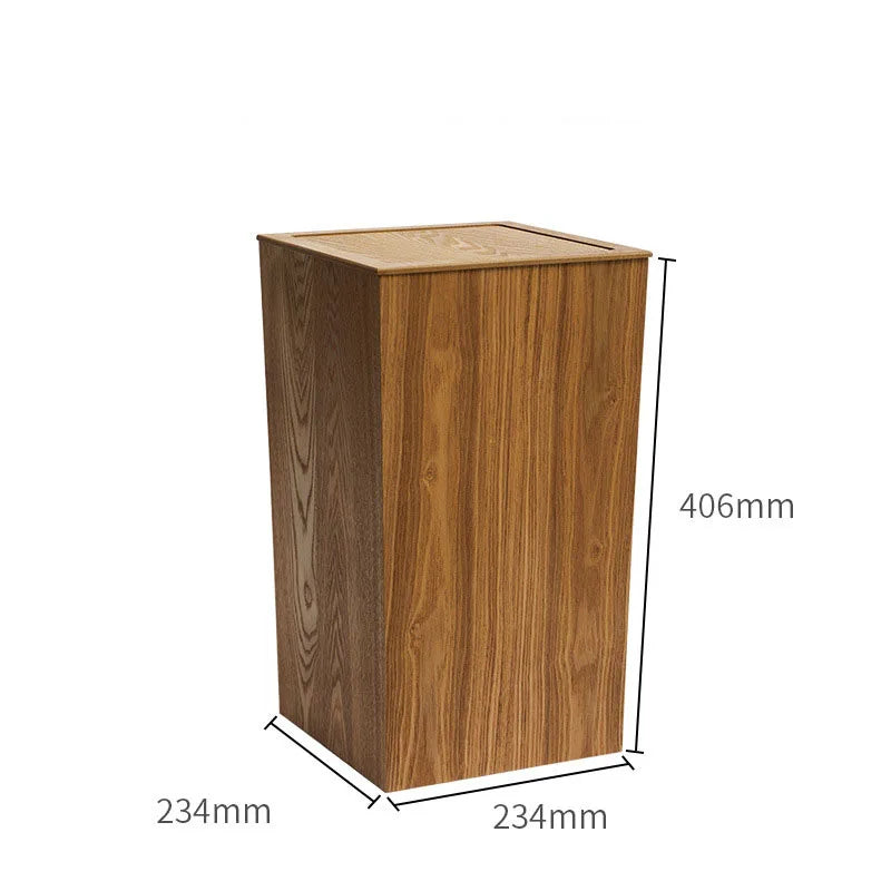 Poubelle en bois noyer design pressé