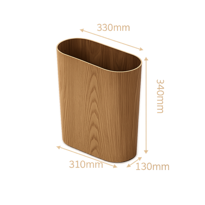 Poubelle en Bois Ovale Moderne