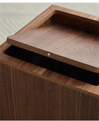 Poubelle en bois noyer design pressé
