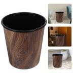 Corbeille ronde design rétro imitation bois 7L
