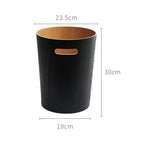 Poubelle en bois noyer design pressé