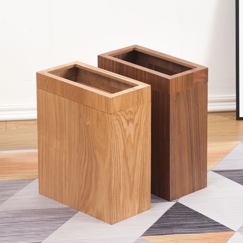 Poubelle en Bois Rectangulaire Moderne