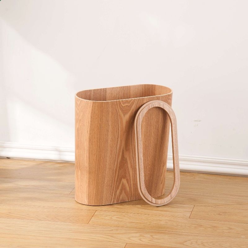 Poubelle en Bois Ovale Moderne