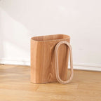 Poubelle en Bois Ovale Moderne