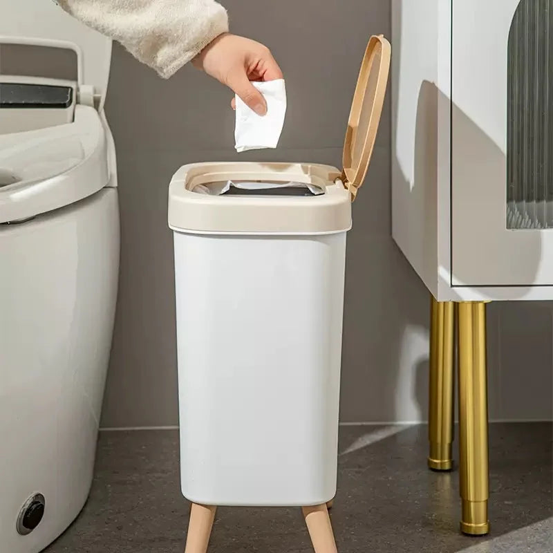 Poubelle rectangulaire avec couvercle à pression design