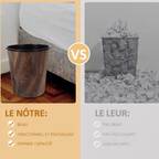 Corbeille ronde design rétro imitation bois 7L