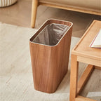 Poubelle rectangulaire en bois au design japonais