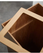 Poubelle en bois noyer design pressé