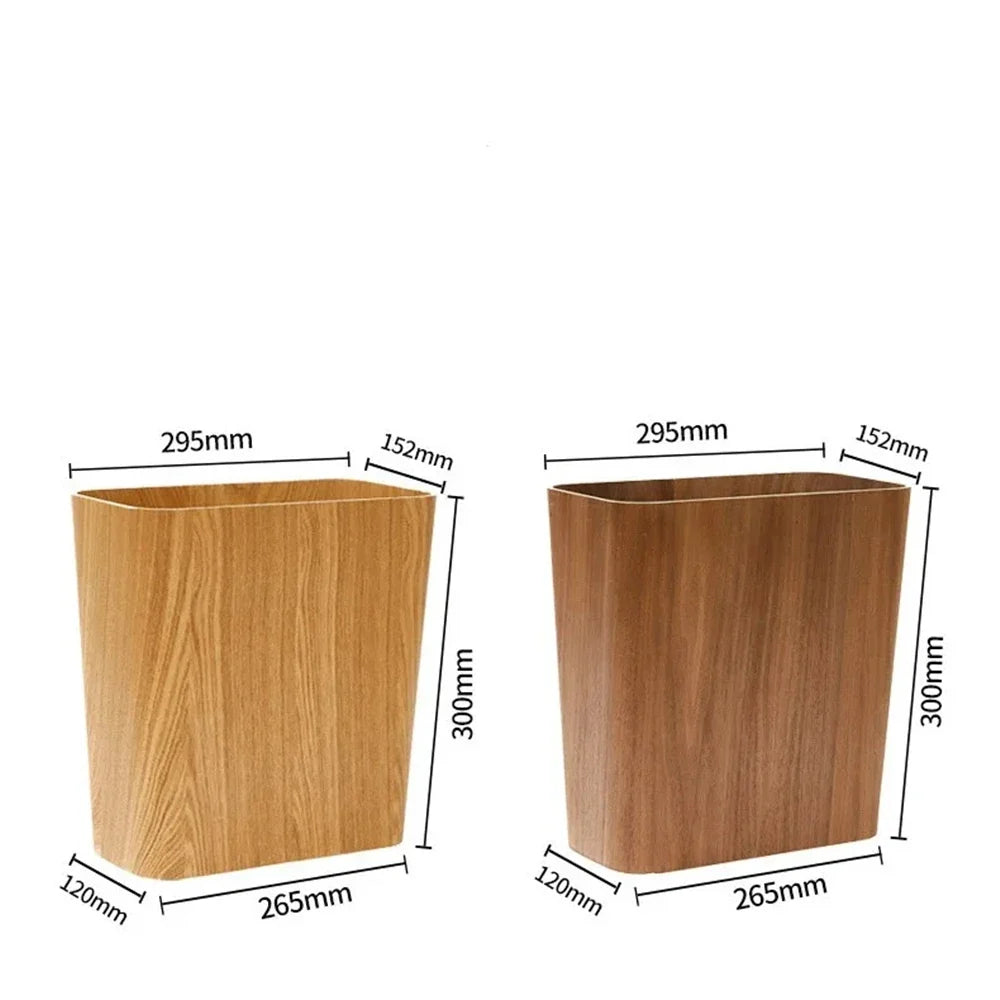 Poubelle rectangulaire en bois au design japonais