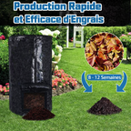 Sac à compost de jardin noir grande capacité 129L