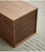 Poubelle en bois noyer design pressé