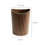 Poubelle en bois noyer design pressé