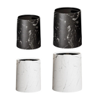 Poubelle ronde sans couvercle en plastique design marbré