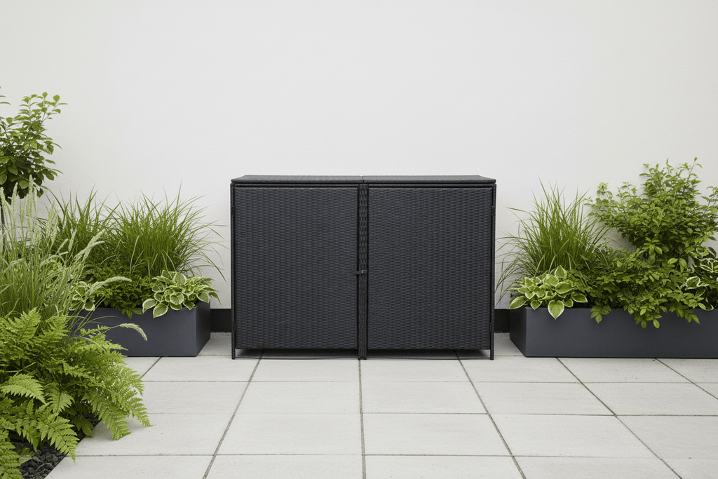 Abri Poubelle Rattan Duo