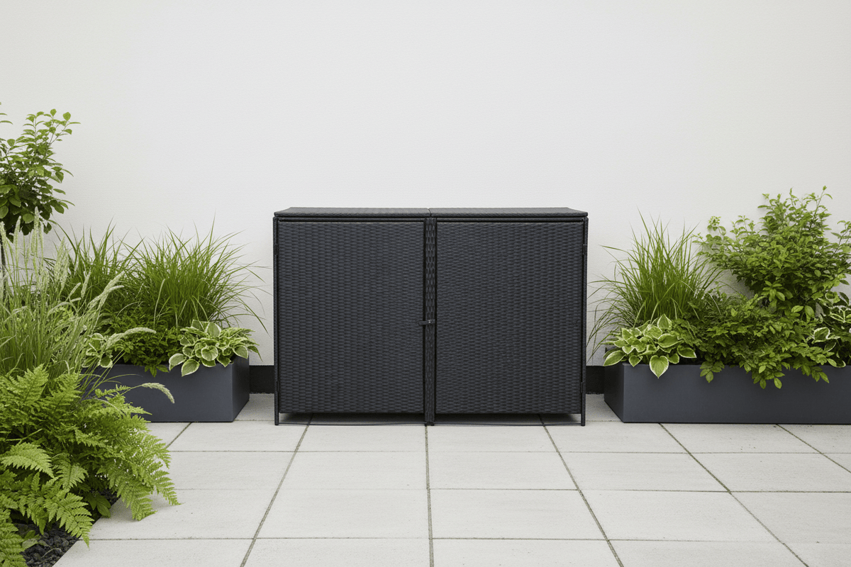 Abri Poubelle Rattan Duo